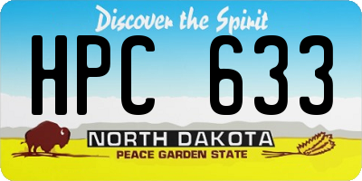 ND license plate HPC633