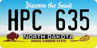 ND license plate HPC635