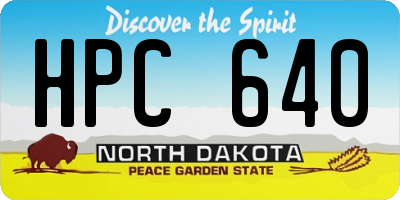 ND license plate HPC640
