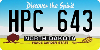 ND license plate HPC643
