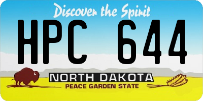 ND license plate HPC644