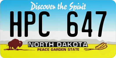 ND license plate HPC647
