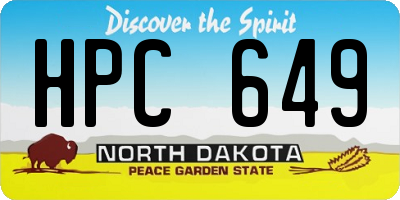 ND license plate HPC649