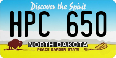 ND license plate HPC650