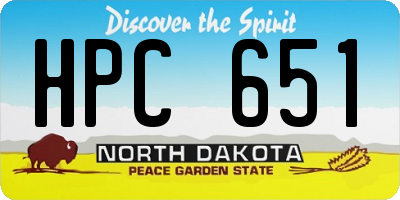 ND license plate HPC651