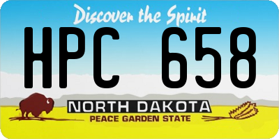 ND license plate HPC658