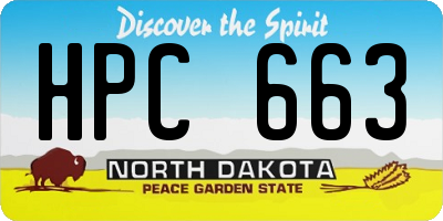 ND license plate HPC663