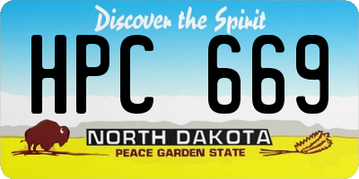 ND license plate HPC669