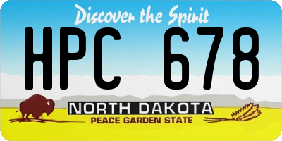 ND license plate HPC678
