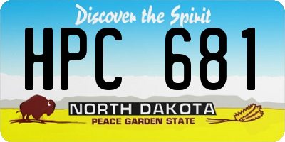 ND license plate HPC681