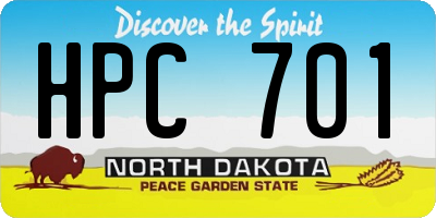 ND license plate HPC701