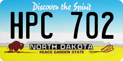 ND license plate HPC702