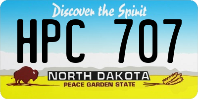 ND license plate HPC707