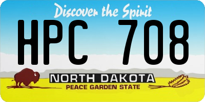 ND license plate HPC708
