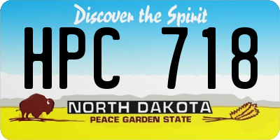ND license plate HPC718