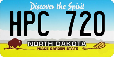 ND license plate HPC720