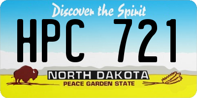 ND license plate HPC721