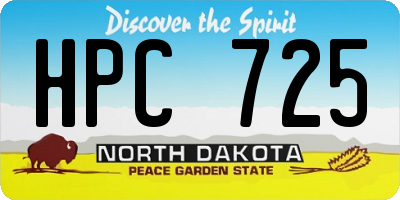 ND license plate HPC725