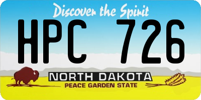 ND license plate HPC726