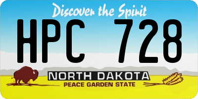 ND license plate HPC728