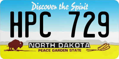 ND license plate HPC729