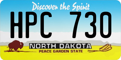 ND license plate HPC730