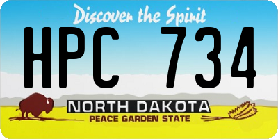 ND license plate HPC734