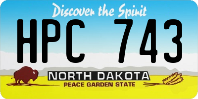 ND license plate HPC743