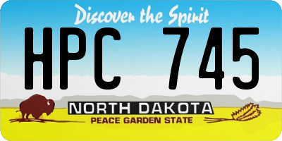 ND license plate HPC745
