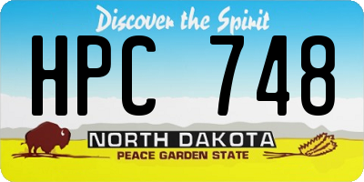 ND license plate HPC748
