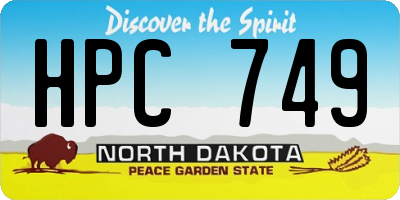 ND license plate HPC749