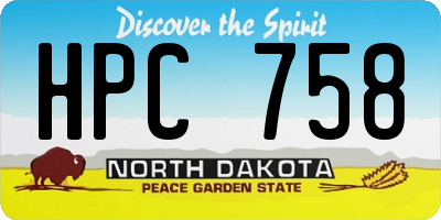 ND license plate HPC758