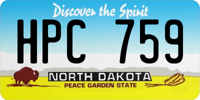 ND license plate HPC759