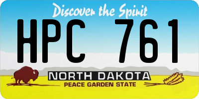 ND license plate HPC761