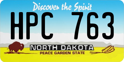 ND license plate HPC763