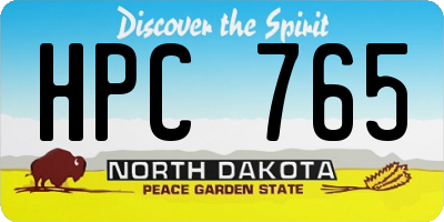 ND license plate HPC765