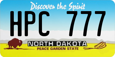 ND license plate HPC777