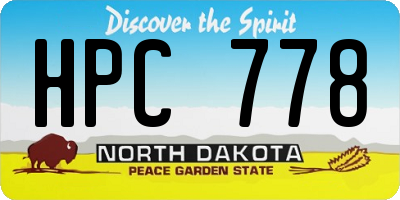 ND license plate HPC778