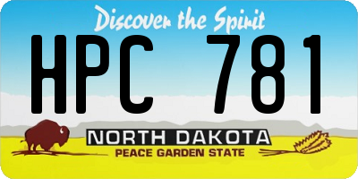 ND license plate HPC781
