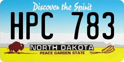 ND license plate HPC783