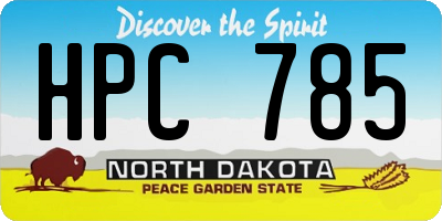 ND license plate HPC785