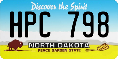 ND license plate HPC798
