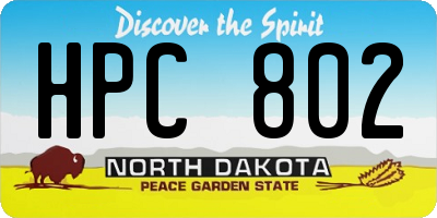 ND license plate HPC802