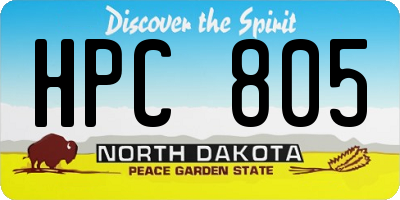 ND license plate HPC805