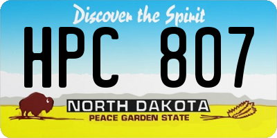 ND license plate HPC807