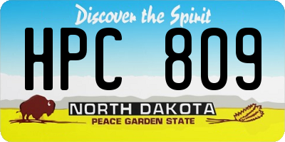 ND license plate HPC809