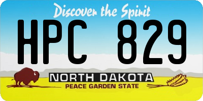ND license plate HPC829