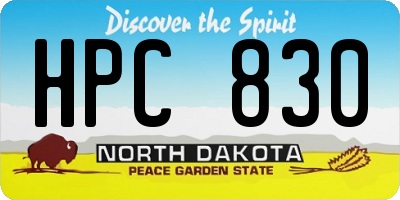 ND license plate HPC830
