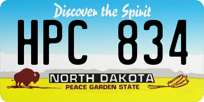 ND license plate HPC834
