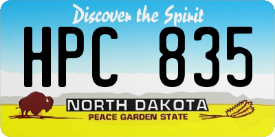 ND license plate HPC835